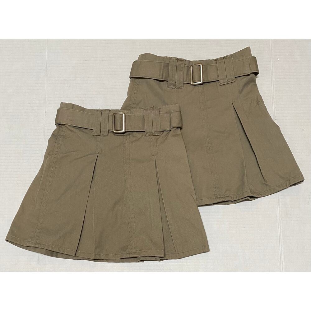 No Fuze Girls Skirt Pair Size 4 Khaki NWOT Uniform 936A